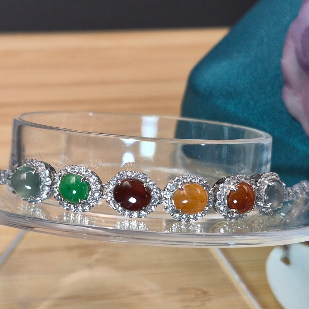 Elegant Multi-Color Jade Bracelet